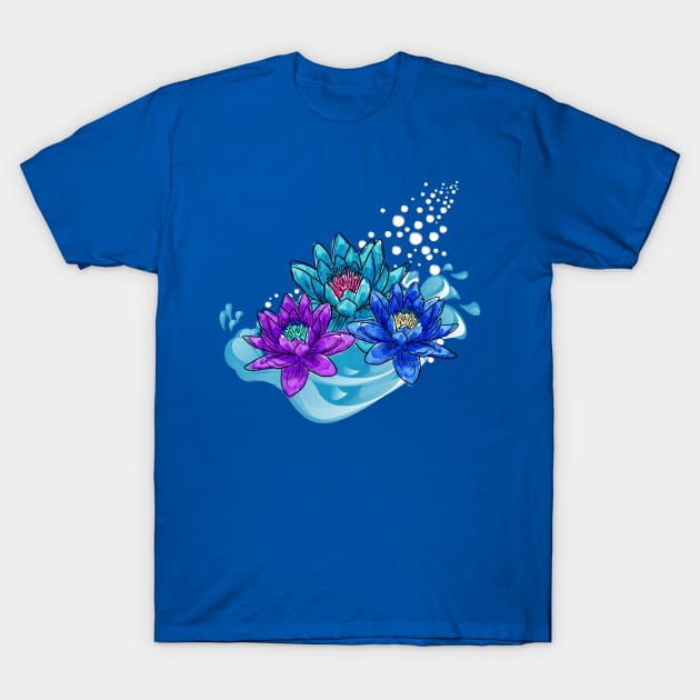 Water Lillie Flowers T-Shirt by letnothingstopyou